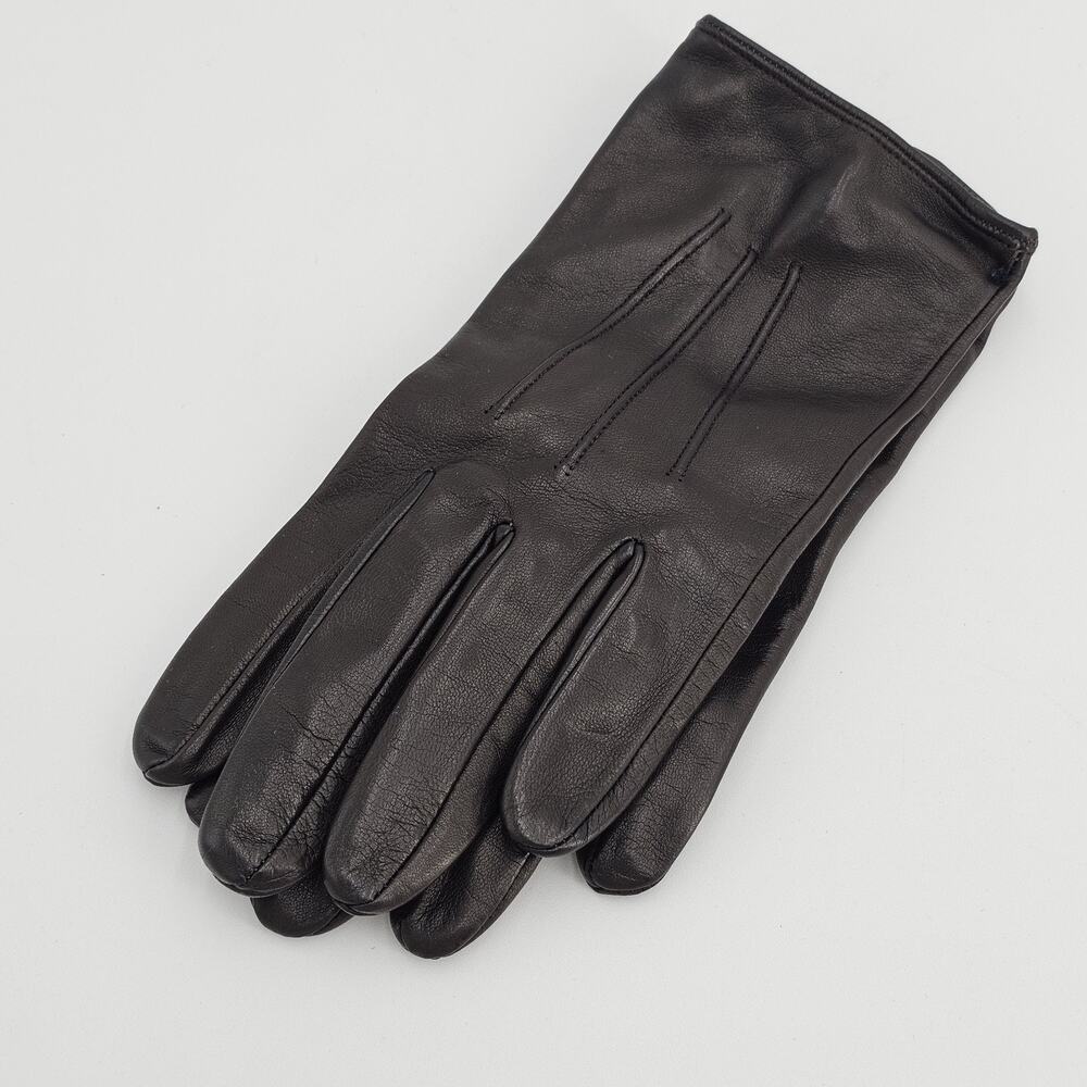 Womens Ladies Brown Leather Driving Gloves 100% Silk Lined Made In Italy Size 7